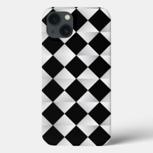 Etui iPhone Case-Mate Diamants satinés du milieu du siècle - noir et bla