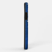 Coques Case-Mate iPhone Diamants Sur Cuir Bleu (Dos/Droite)