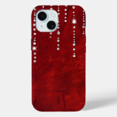 Coques Case-Mate iPhone Diamants Sur Cuir Rouge (Verso)