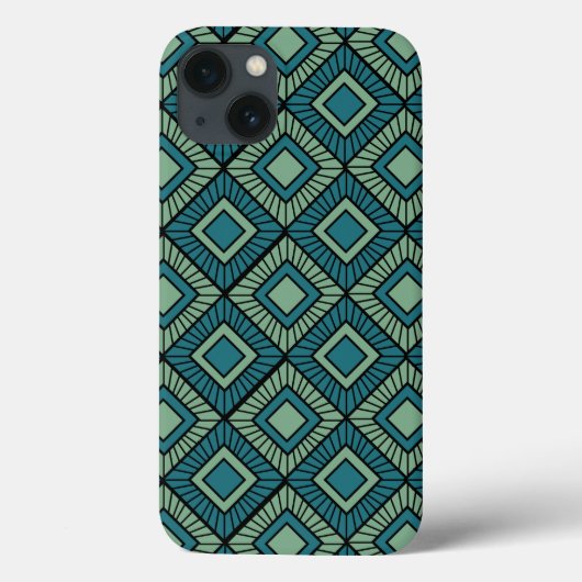 Coques Case-Mate iPhone Diamants triés - Turquoise (Verso)