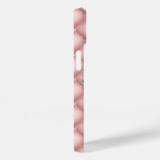 Coques Case-Mate iPhone Diamètre personnalisé brillant Monogramme rose (Verso / Droite)