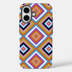Coques iPhone 16 Diamètre trippé Jester Motley coloré géométrique