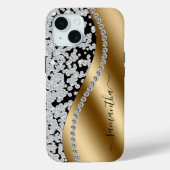 Coques Case-Mate iPhone Diamond Bling Gold Metal Personalized Script (Verso)