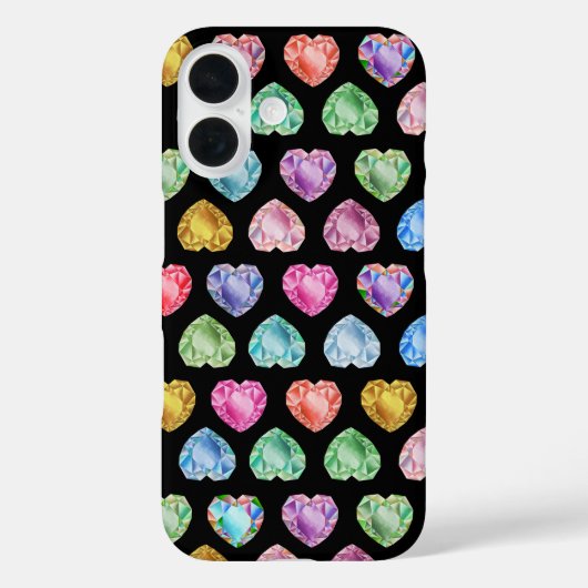 Coques Case-Mate iPhone Diamond Heart Aquarelle Motif mignon Pastel Girly (Verso)