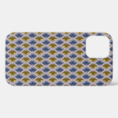 Coques Case-Mate iPhone DIAMONDES Géométrique bleu doré (Verso (horizontal))