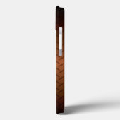 Coques Case-Mate iPhone Diamondplate Look Motif noir à fond de cuivre (Verso / Gauche)