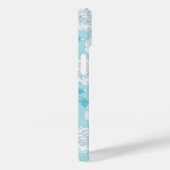 Coques Case-Mate iPhone Dianthus blanc oeillets bleu aqua (Verso / Droite)