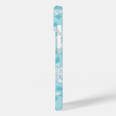 Coques Case-Mate iPhone Dianthus blanc oeillets bleu aqua (Verso / Gauche)