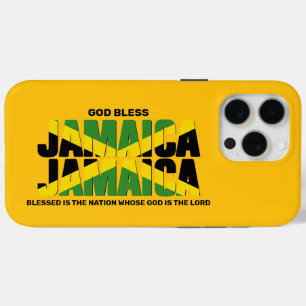 Coque iPhone 15 Pro Max Dieu bénisse le drapeau de la Jamaïque de style