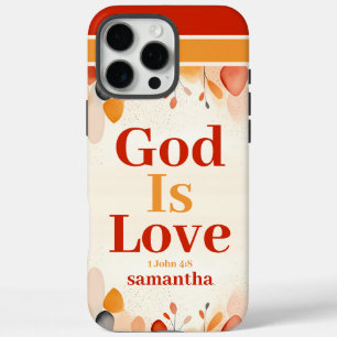 Coques iPhone 16 Pro Max Dieu personnalisé est amour Boho Christian
