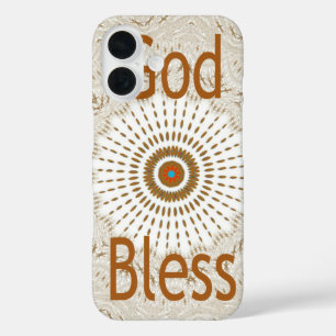Coques iPhone 16 "Dieu vous bénisse"   Texte Motif traditionnel afr