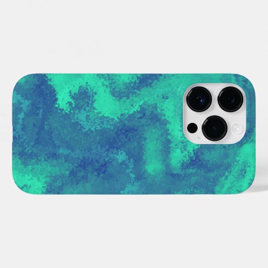 Coques Case-Mate iPhone Diffusion Abstraite bleue verte (Verso (horizontal))