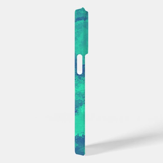 Coques Case-Mate iPhone Diffusion Abstraite bleue verte (Verso / Droite)