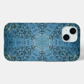 Coques Case-Mate iPhone Digital Mandala bleu et jaune (Verso (horizontal))