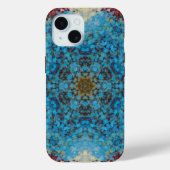 Coques Case-Mate iPhone Digital Mandala bleu rouge et jaune (Verso)