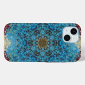 Coques Case-Mate iPhone Digital Mandala bleu rouge et jaune (Verso (horizontal))