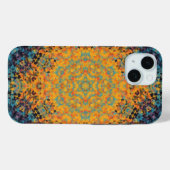 Coques Case-Mate iPhone Digital Mandala jaune bleu et rouge (Verso (horizontal))