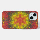 Coques Case-Mate iPhone Digital Mandala jaune rouge et noir (Verso (horizontal))
