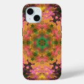 Coques Case-Mate iPhone Digital Mandala rose jaune et vert (Verso)