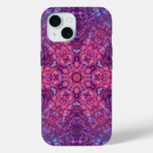 Coques Case-Mate iPhone Digital Mandala rose violet et bleu (Verso)