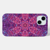 Coques Case-Mate iPhone Digital Mandala rose violet et bleu (Verso (horizontal))