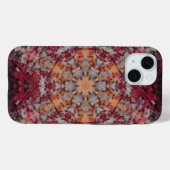 Coques Case-Mate iPhone Digital Mandala rouge blanc orange et noir (Verso (horizontal))