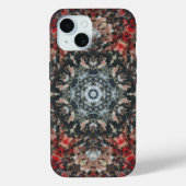 Coques Case-Mate iPhone Digital Mandala rouge et blanc (Verso)