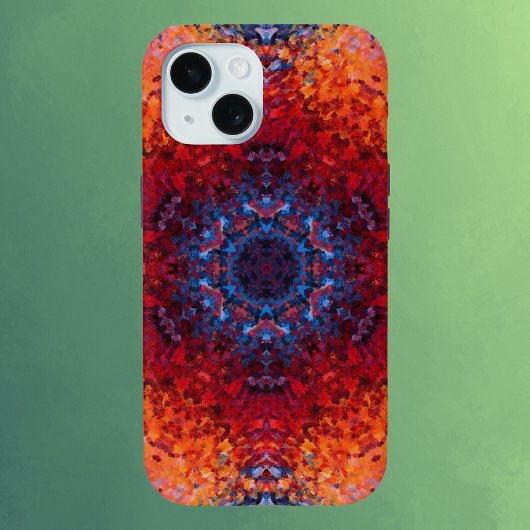 Coques Case-Mate iPhone Digital Mandala rouge orange et bleu