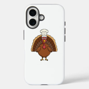Coques iPhone 16 Dinde de chef dessin animé Action de grâce