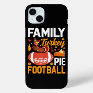 Coque iPhone 15 Mini Dinde de la famille Football Tarte de Thanksgiving