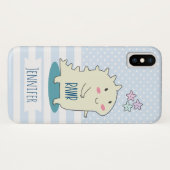 Coques Case-Mate iPhone Dino Jaune mignon avec des étoiles joyeuses (Dos (Horizontal))