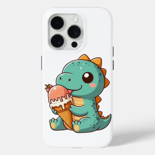 Coques Case-Mate iPhone Dino mignonne de glace mangeur (Verso)