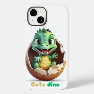 Coque Pour iPhone 14 dino vert amusant