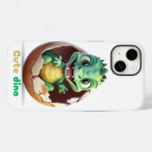Coques Case-Mate iPhone dino vert amusant (Verso (horizontal))