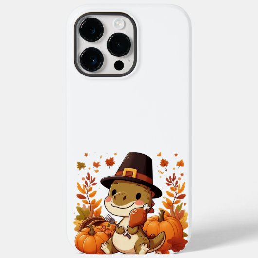 Coques Case-Mate iPhone Dinosaur de Thanksgiving mignon (Verso)