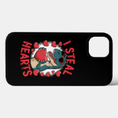 Coques Case-Mate iPhone Dinosaure de la Saint-Valentin Je vole les cœurs A (Verso (horizontal))