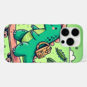Coques Case-Mate iPhone Dinosaure mignon sur skateboard (Verso (horizontal))
