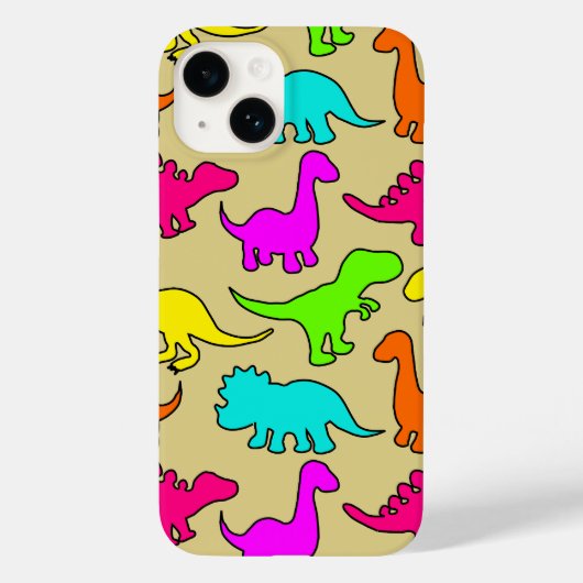 Coques Case-Mate iPhone Dinosaures colorés (Verso)