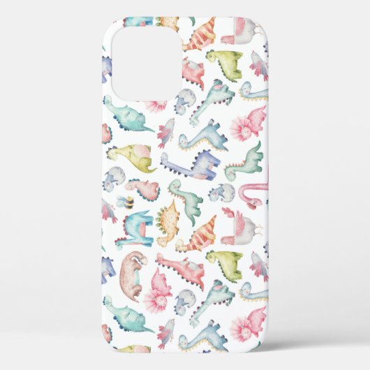 Coques Case-Mate iPhone Dinosaures mignons, motif d'aquarelle pour enfants (Verso)