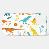 Coques Case-Mate iPhone Dinosaures stylisés, éléments floraux, mignons. (Verso (horizontal))