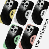 Coques Case-Mate iPhone Disque Vinyle Rétro Gris Nom Personnalisé