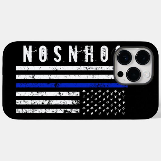 Coques Case-Mate iPhone Distressed Police Style américain Drapeau Personna (Verso (horizontal))