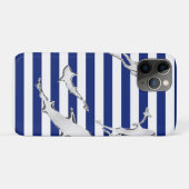 Coques Case-Mate iPhone Diver and Sharks Silhouettes on Nautical Stripes (Dos (Horizontal))