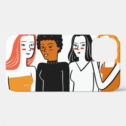 Coques Case-Mate iPhone Diverses filles, diverses nationalités ensemble. (Verso (horizontal))