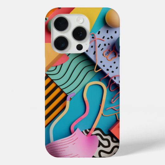 Coques Case-Mate iPhone Diverses formes 3D avec des motifs de lignes (Verso)