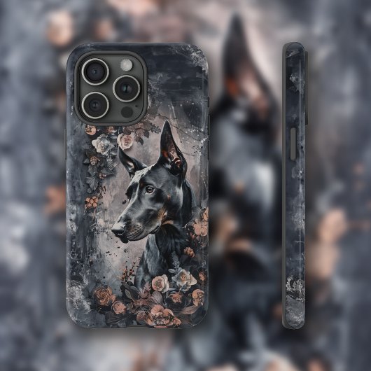 Coques Case-Mate iPhone Doberman & Fleur sauvage