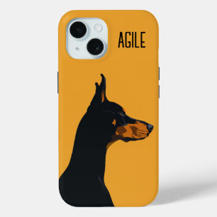 Coque Pour iPhone 15 Doberman jaune