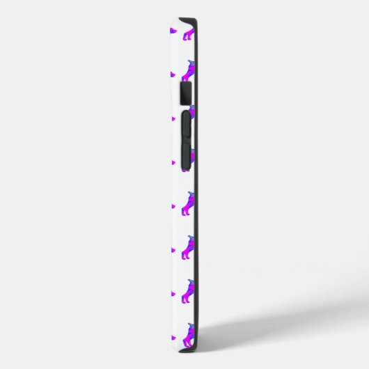 Coques Case-Mate iPhone Doberman Pinscher Chien rose Silhouette Mono Blanc (Verso / Gauche)