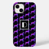 Coques Case-Mate iPhone Doberman Pinscher Chien rose Silhouette Mono noir (Verso)