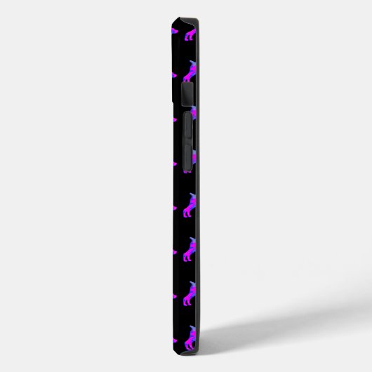 Coques Case-Mate iPhone Doberman Pinscher Chien rose Silhouette Mono noir (Verso / Gauche)